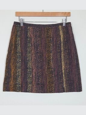 Vtg Y2K Krazy Larry Leopard Animal Print Mini Skirt 10 Grunge Punk Mobwife Boho